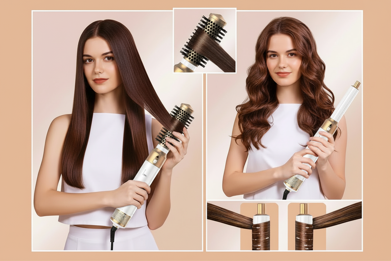 Collage de cepillos - Pelo liso y rizado